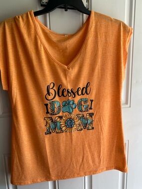 Blessed Dog Mom orange Tee